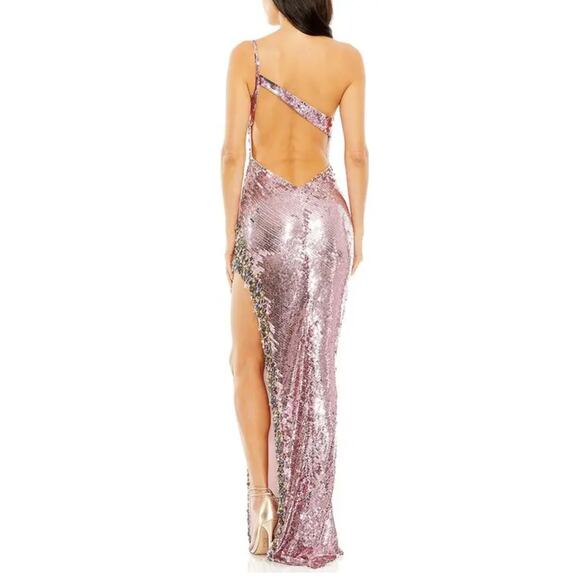 Mac Duggal Sequin Gown Dress Rhinestone Detail Sleeveless Pink Size 4 NWT - Picture 5 of 12